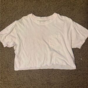 American Eagle Pink Tie Dye Cropped T-Shirt with Pocket